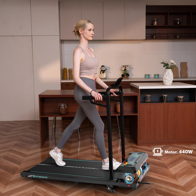 Běžecký pás se sklonem 13,41 %, 440 W, 6,0 km/h, Bluetooth