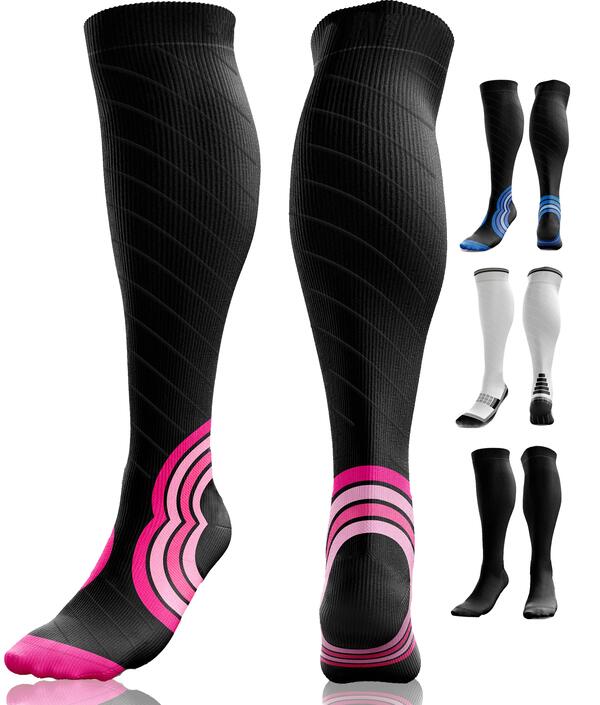 AZENGEAR Calcetines de compresión hombre y mujer, correr, vuelo y viaje, graduada