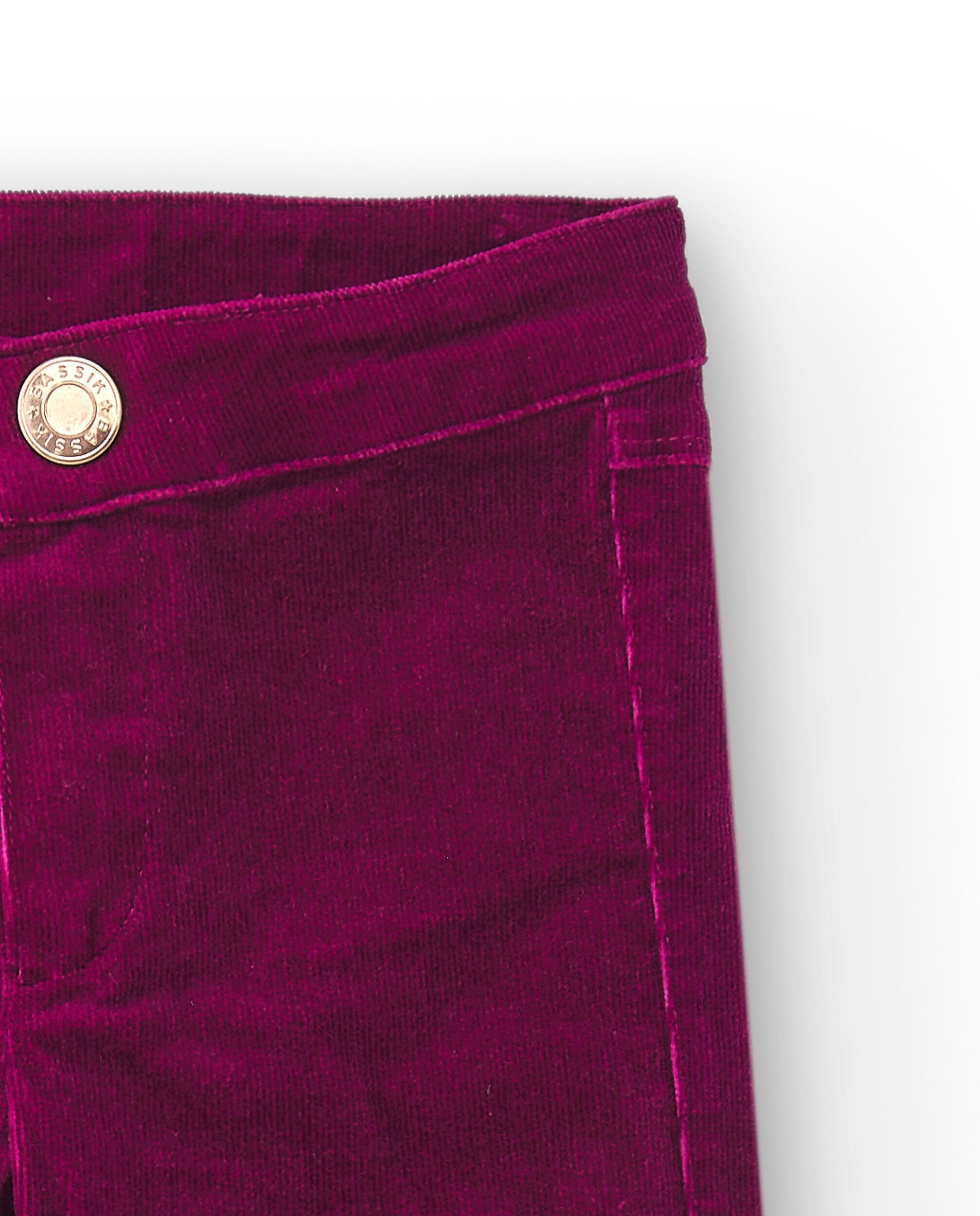 Pantalón niña pana fucsia skinny 3/5