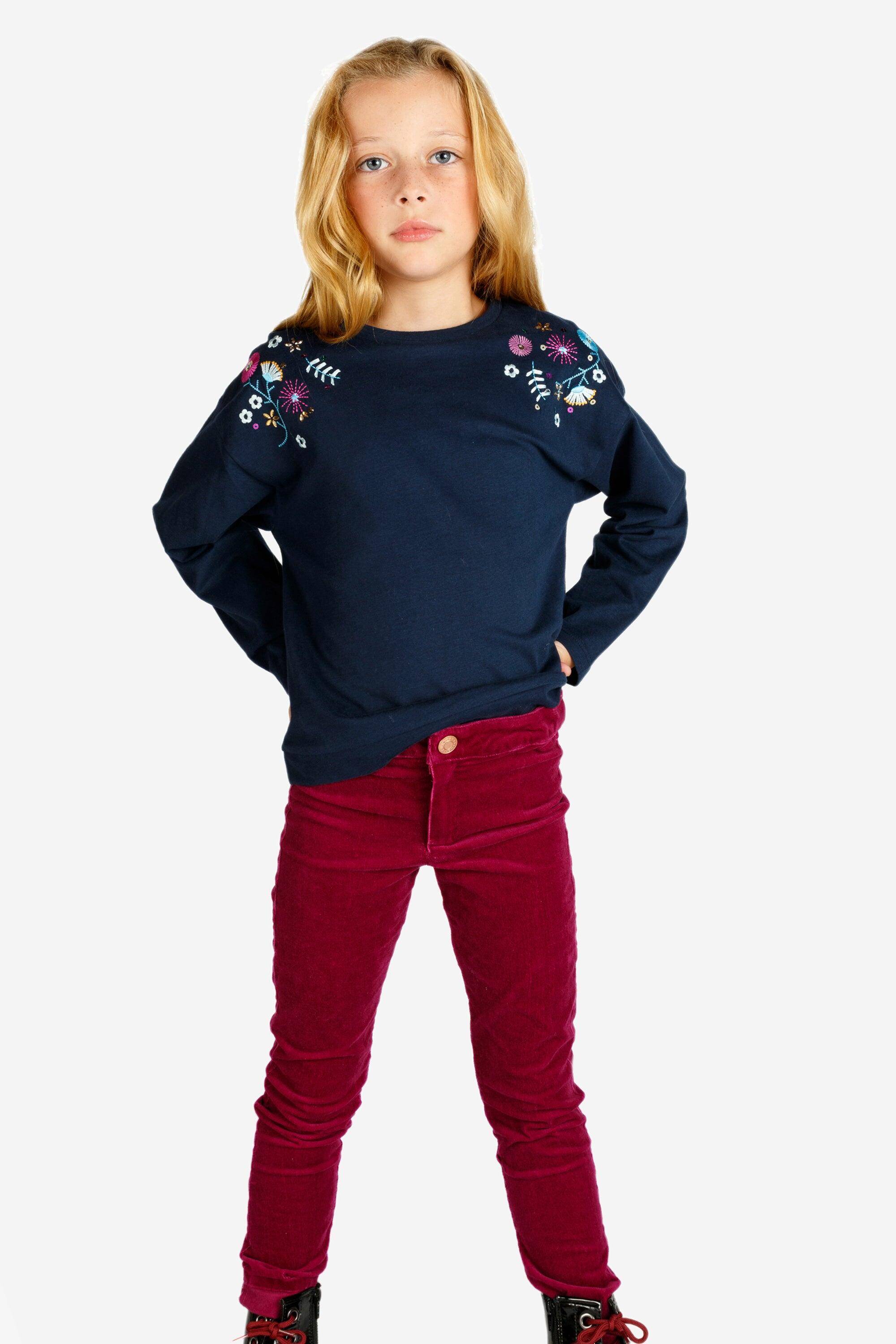 Pantalón niña pana fucsia skinny 4/5