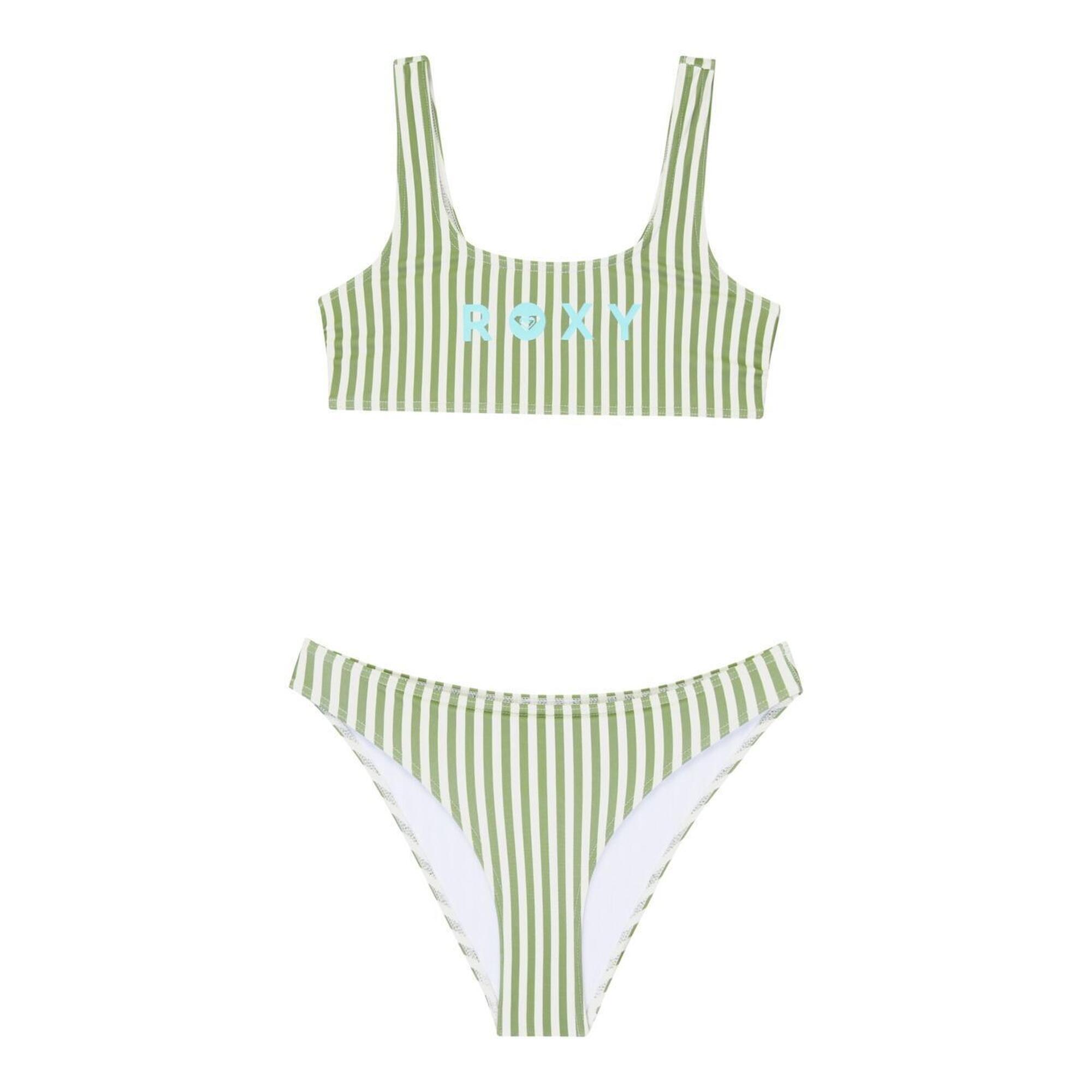 Roxy - Ensemble Bikini Bralette Deux Pièces Bico Active Vert Fille - Maillot De Bain 2 Pièces - Vert -  6 À 8 Ans - Decathlon