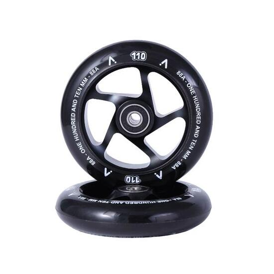 Roues Trottinette Freestyle - SuperLight (x2 /Paire) - 110 mm - Noir