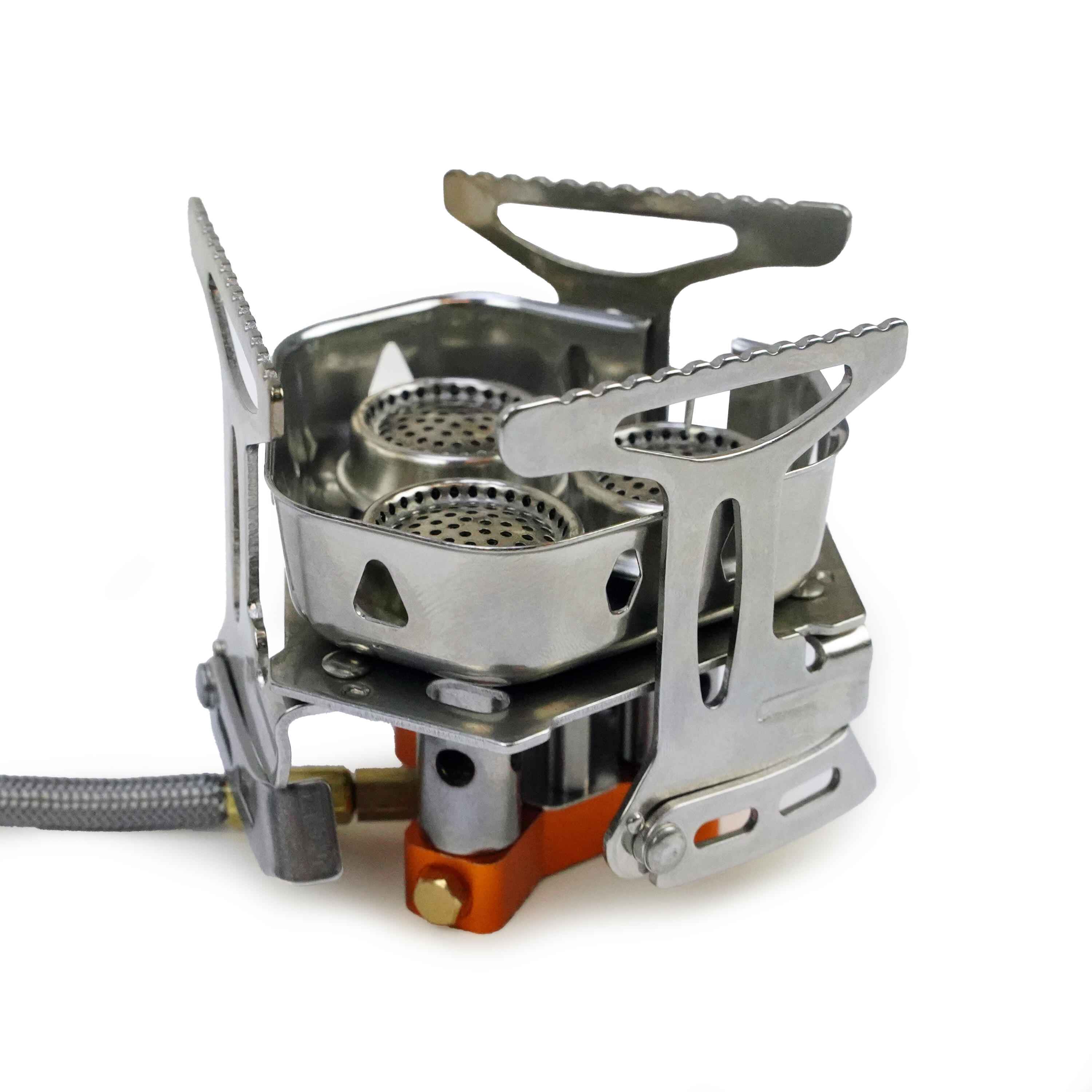 Réchaud à gaz pliable Turbo 6800W - avec raccord - incl. 8 bouteilles de gaz 7/7