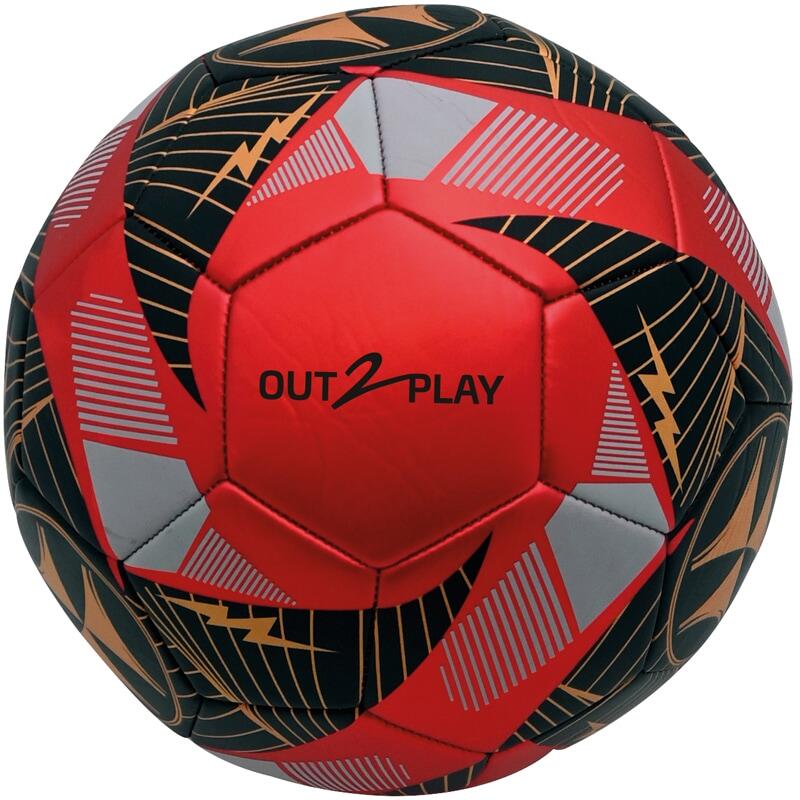 Ballon Foot Cousu Rouge T5 Gonflé 2/2