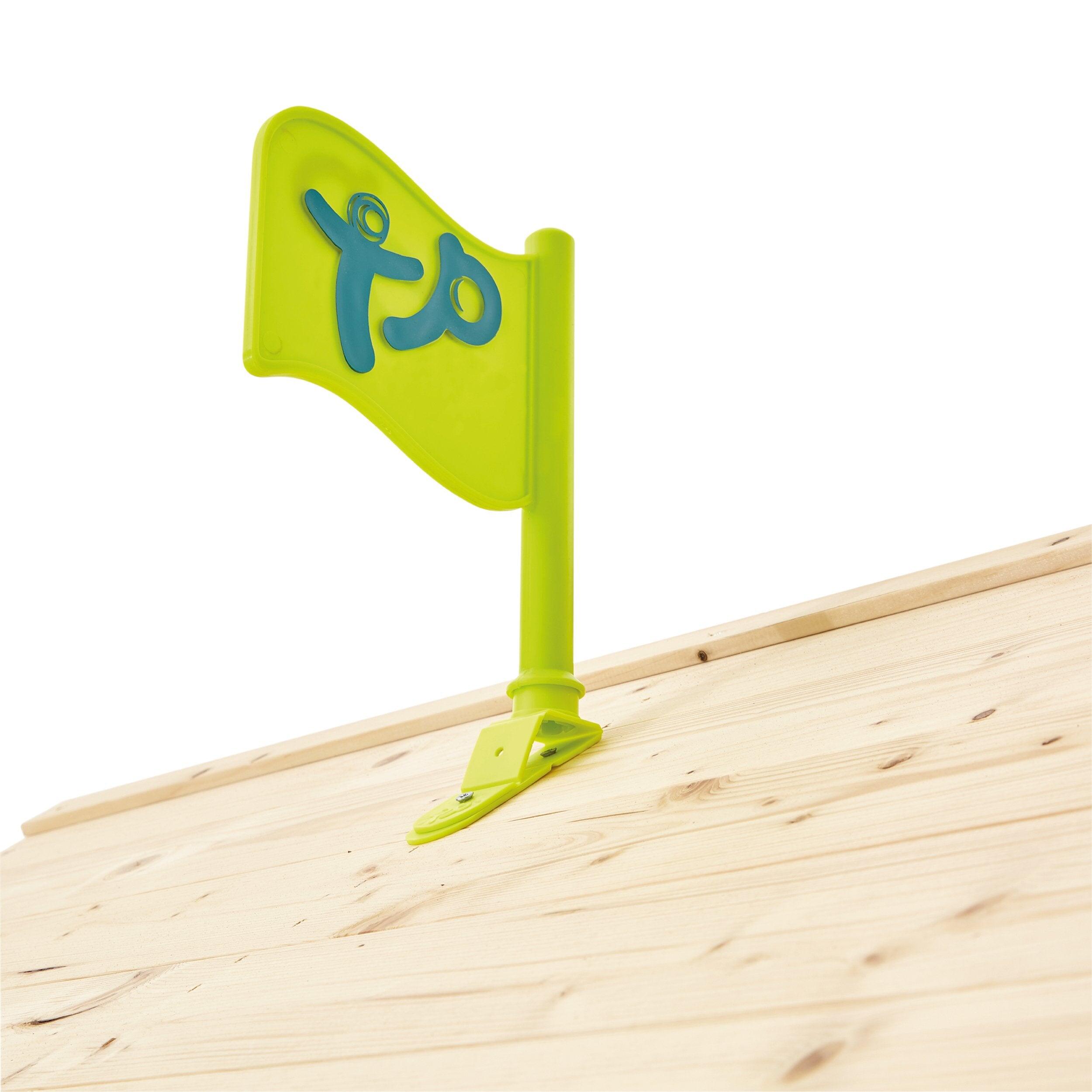 Huisje op palen van FSC®-hout met appelgroene glijbaan SUNNYSIDE 5/5