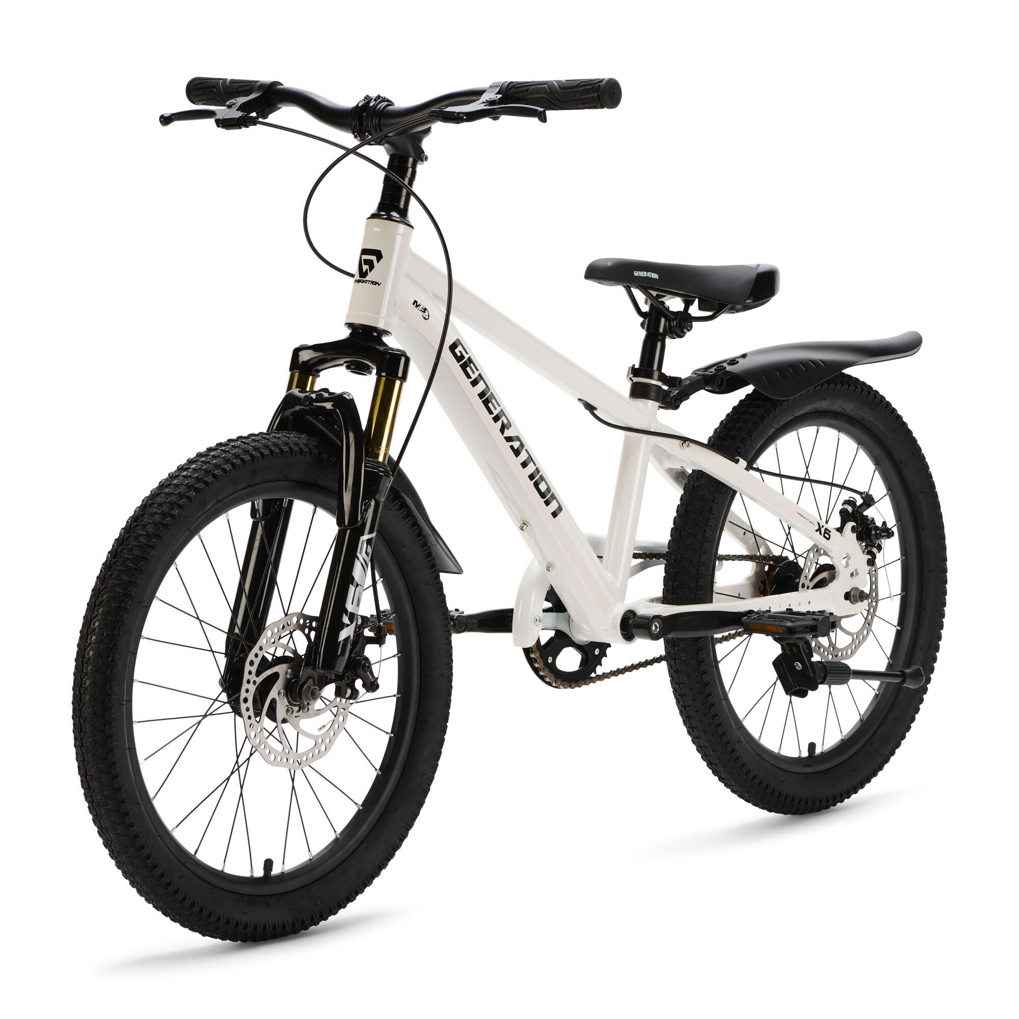 Generation X6 20 pulgadas Blanco – Bicicleta infantil con guardabarros 3/5