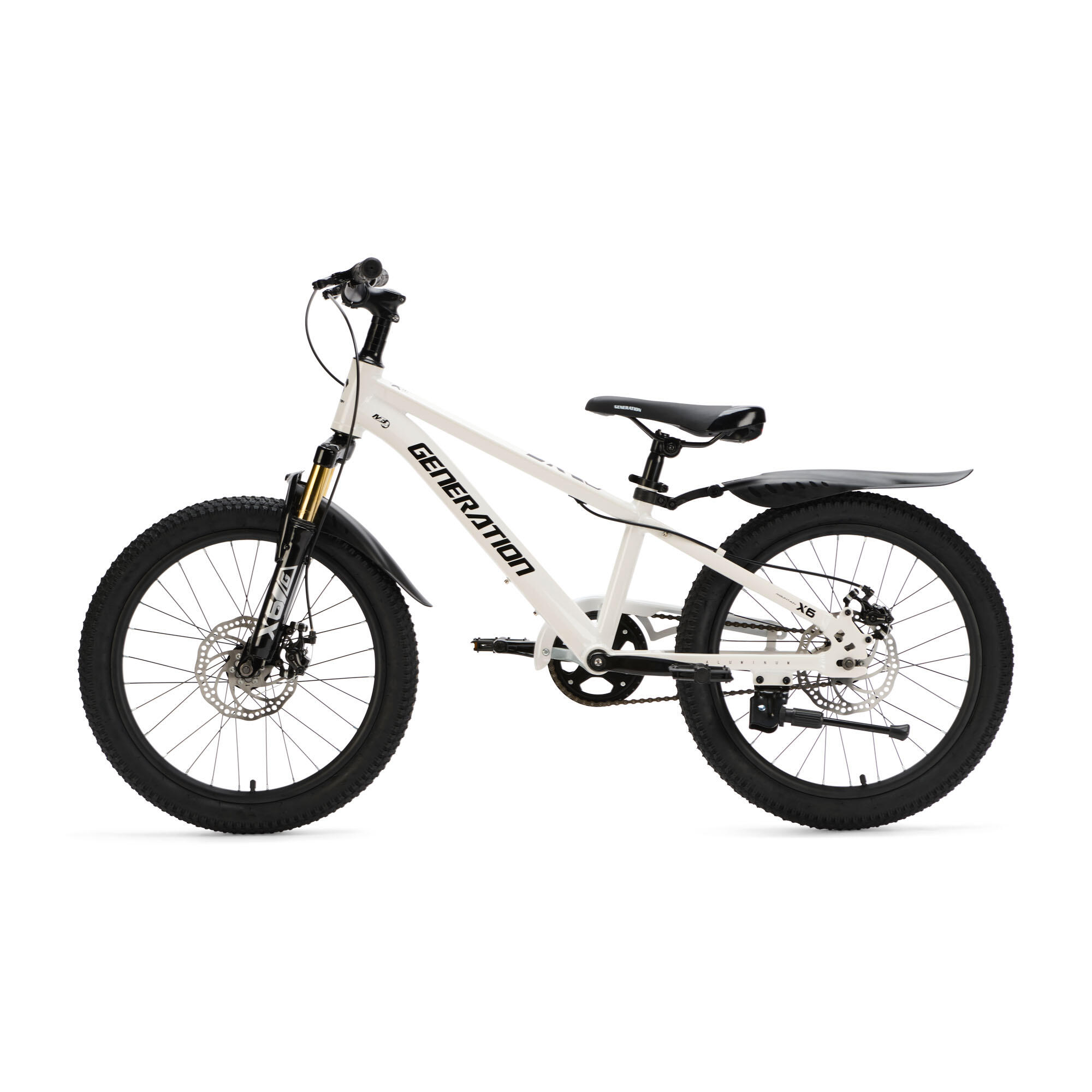 Generation X6 20 pulgadas Blanco – Bicicleta infantil con guardabarros 4/5