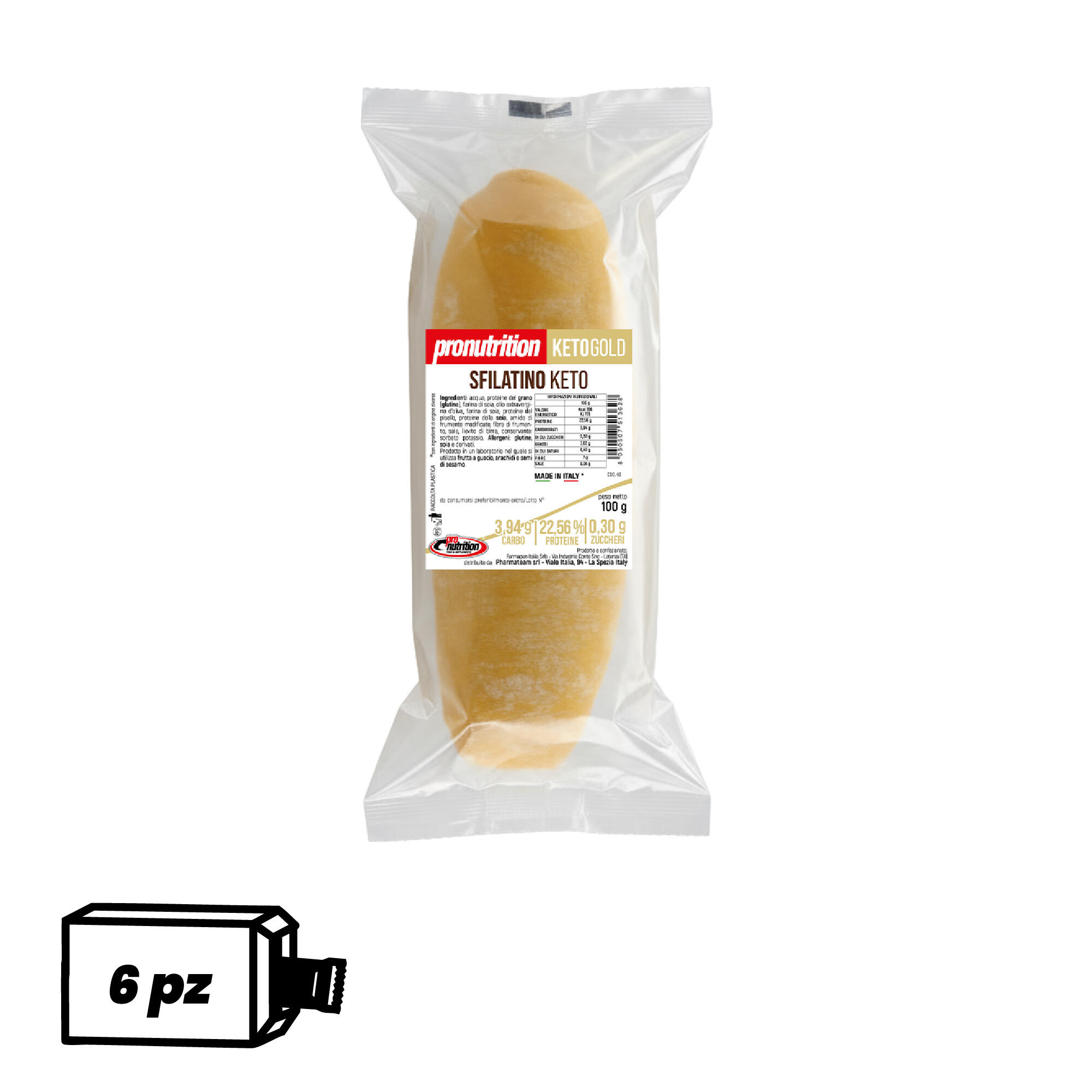 PRO NUTRITION Sfilatino Keto (6x120g) – Pane low carb ricco di fibre