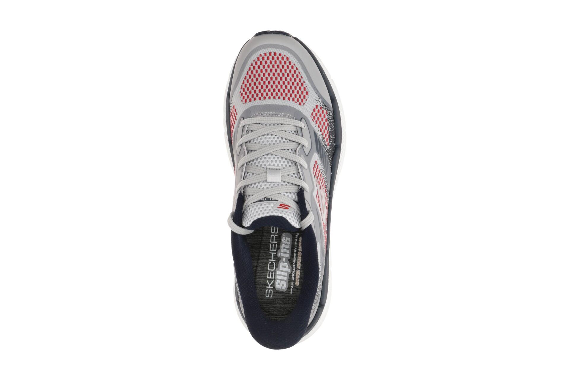 Skechers MAX CUSHIONING Premier Schuhe grau rot Sport Slip-Ins 6/7