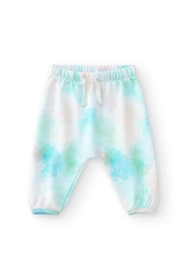 Pantalón recién nacido verde agua claro tie dye