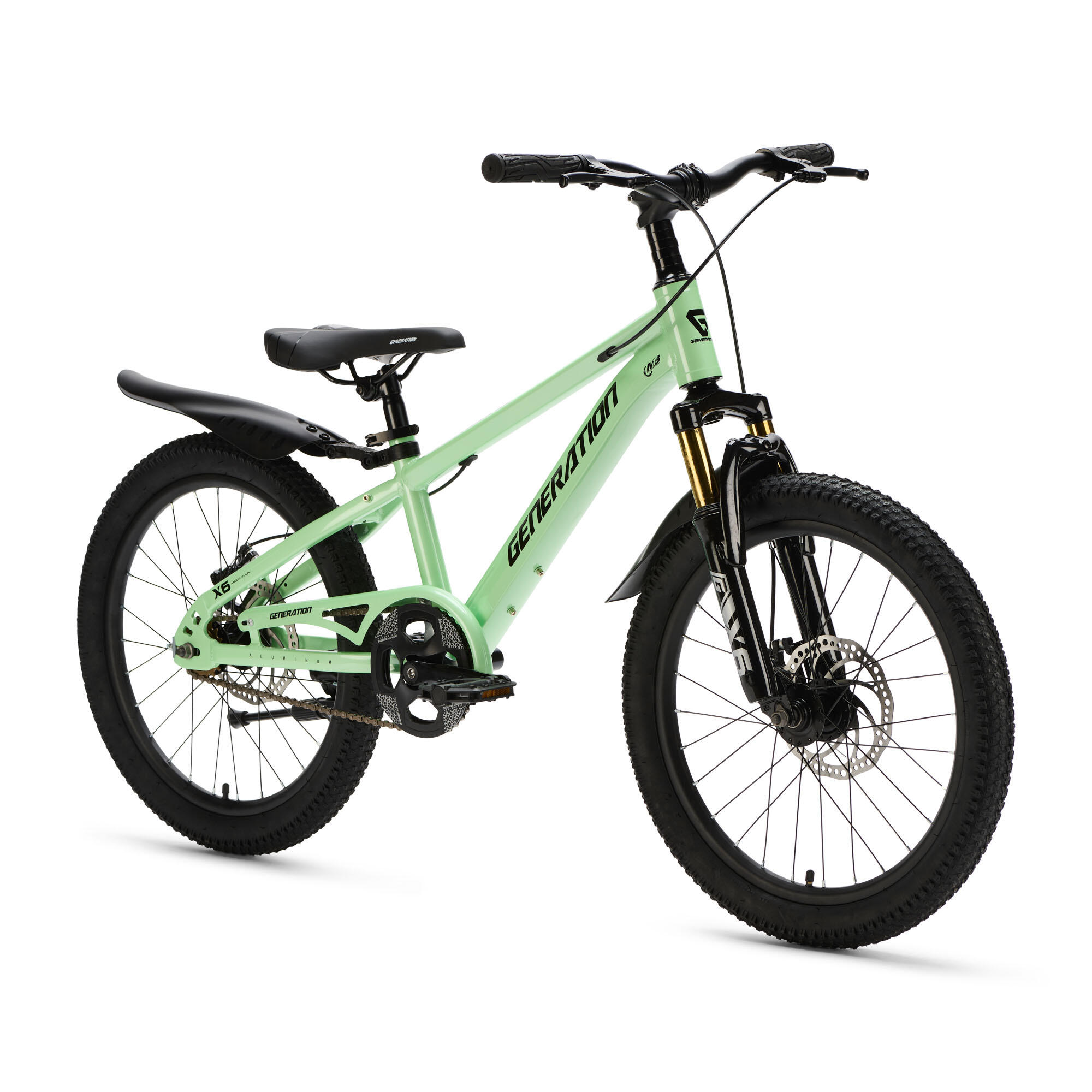Generation X6 20 pulgadas Verde menta – Bicicleta infantil con guardabarros 2/5