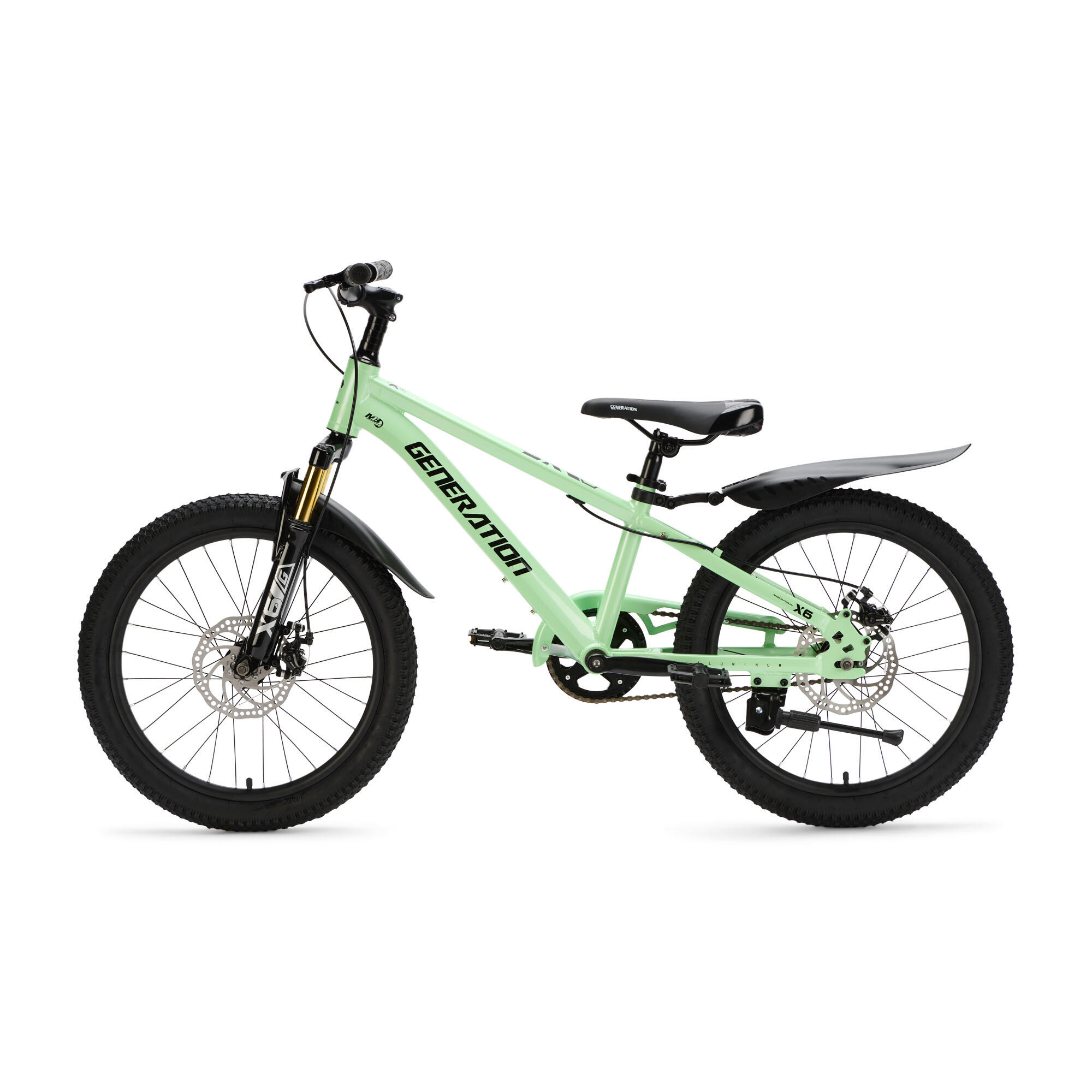 Generation X6 20 pulgadas Verde menta – Bicicleta infantil con guardabarros 4/5