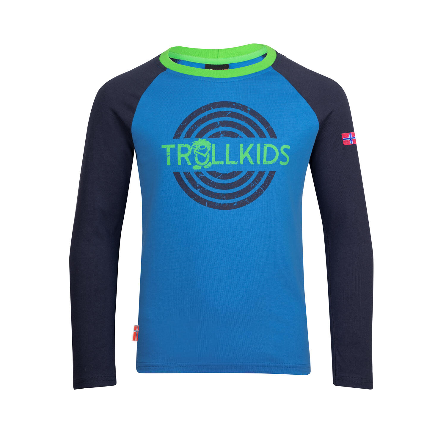 T-shirt long enfant Preikestolen bleu moyen/bleu marine 1/3