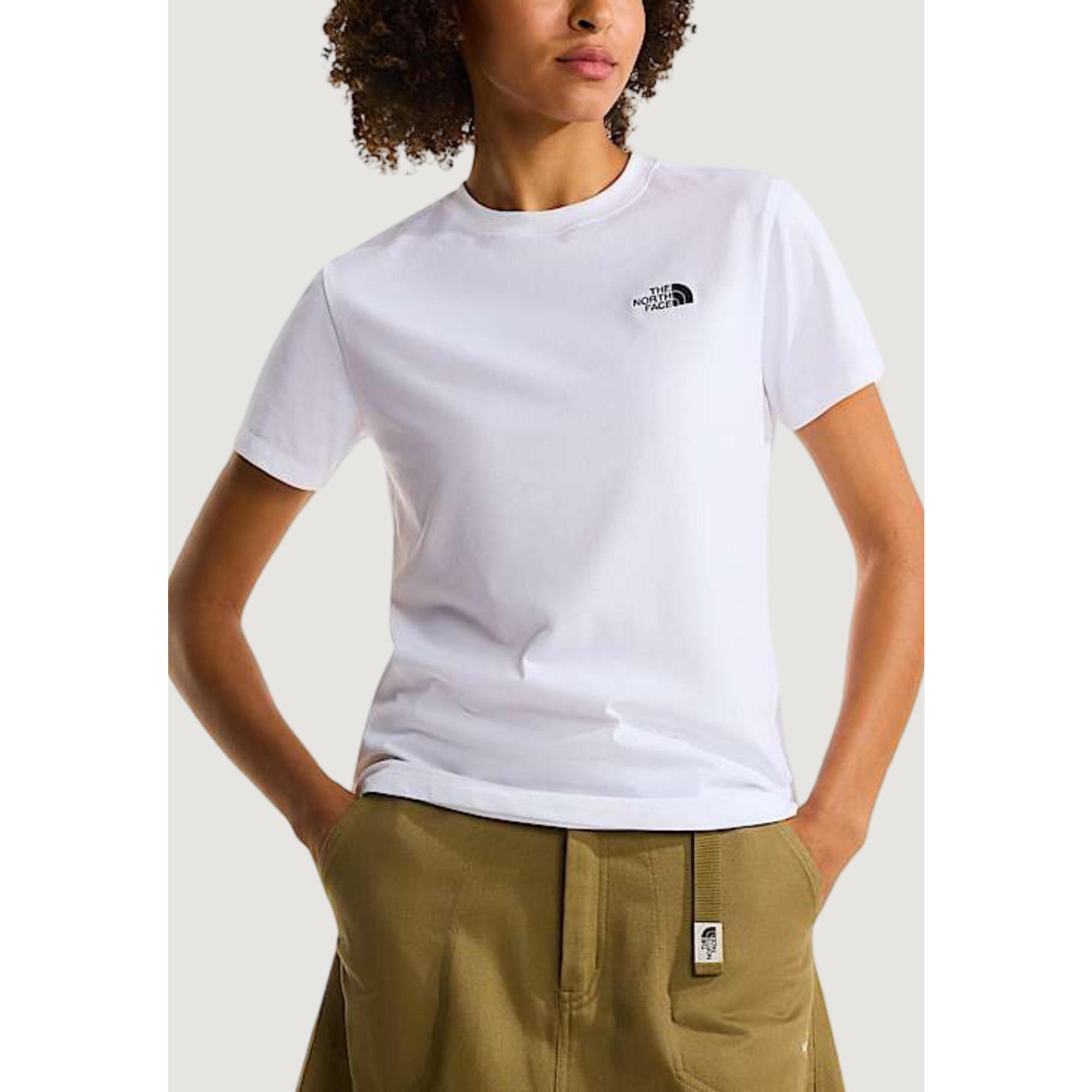 The North Face - T-shirt Crop Top W Evolution Simple Dome Slm Short Sleeve Femme Blanc - T-shirt Crop Top - Blanc - Decathlon