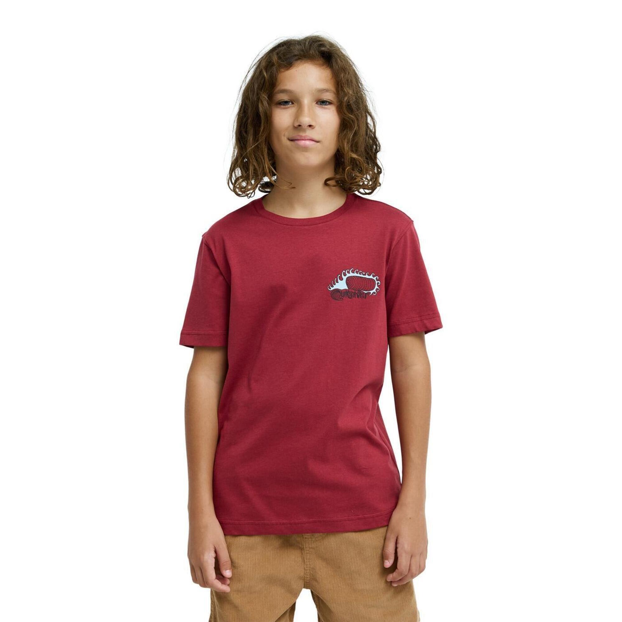 Quiksilver - T-shirt À Manches Courtes Skeleton Ride Rouge Garçon - T-shirt Manches Courtes - Bordeaux|rose - Decathlon