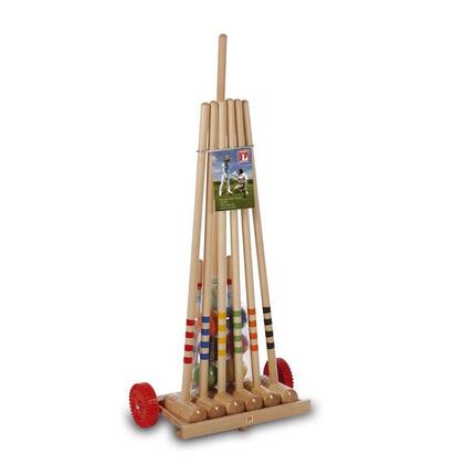 LUCIO LONDERO Krocket für 6 Spieler auf einem Holzwagen