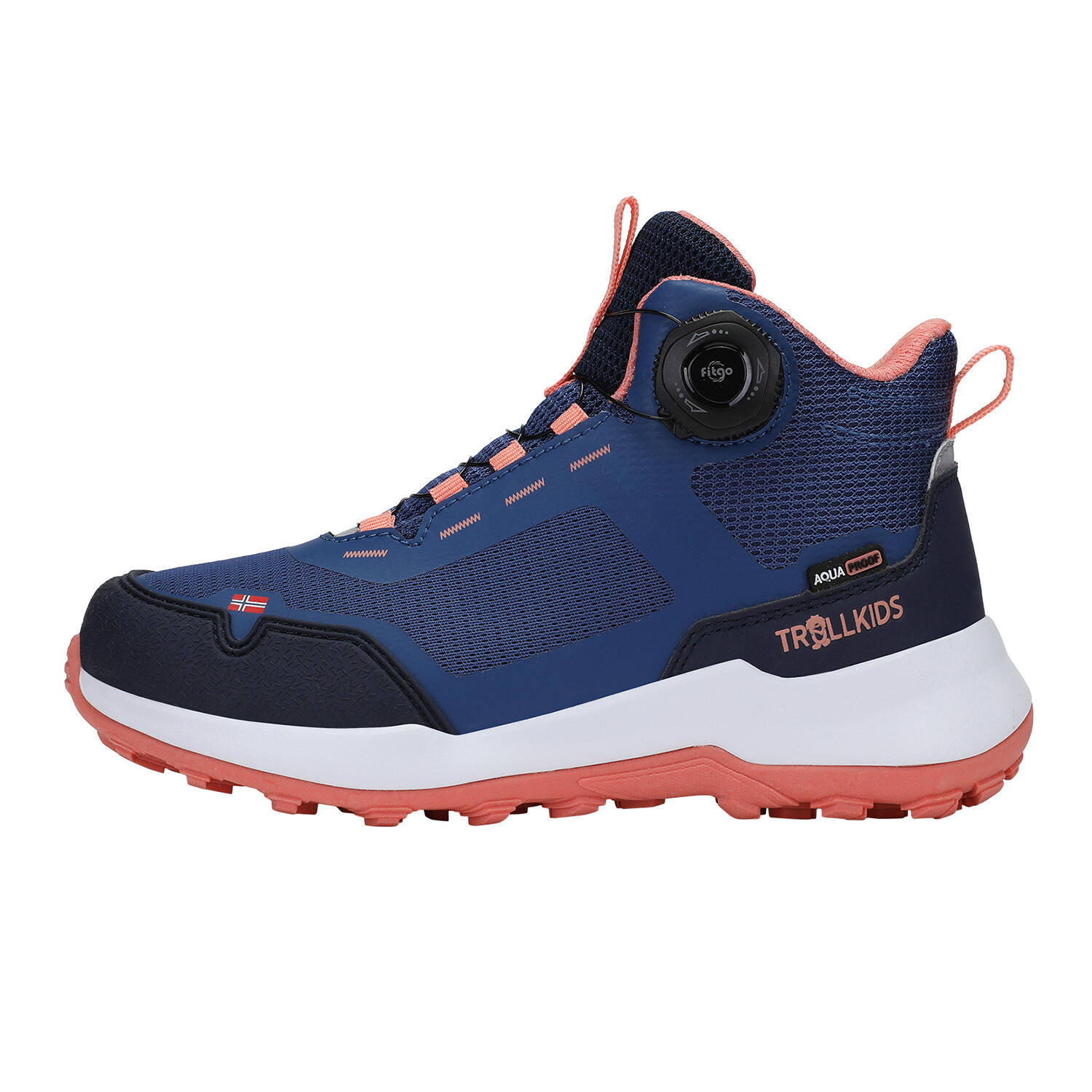 Enfants Trollfjord chaussures de randonnée mi-hautes bleu lotus/corail 1/7