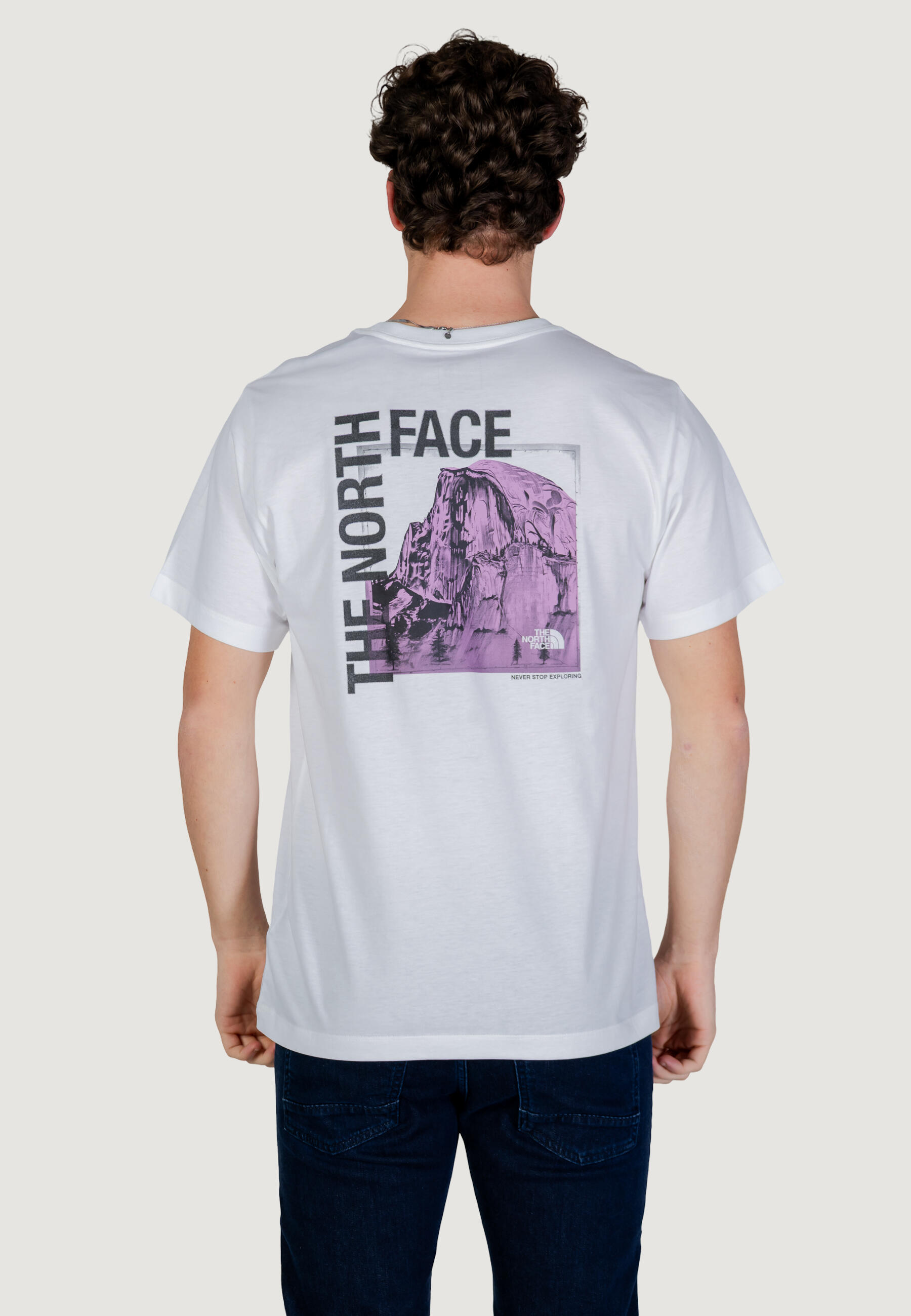 t-shirt crop top M HALF DOME PHOTO REGULAR SHORT SLEEVE T HOMME blanc 2/4