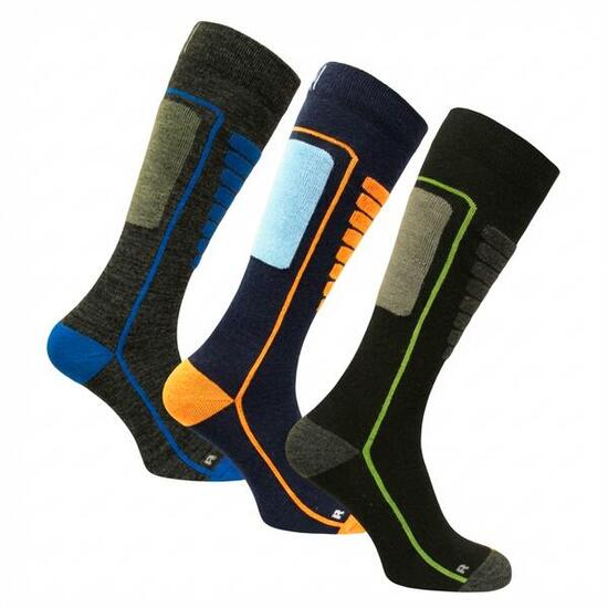 Calze da sci in lana merino ammortizzate senza cuciture - Courchevel 3pk