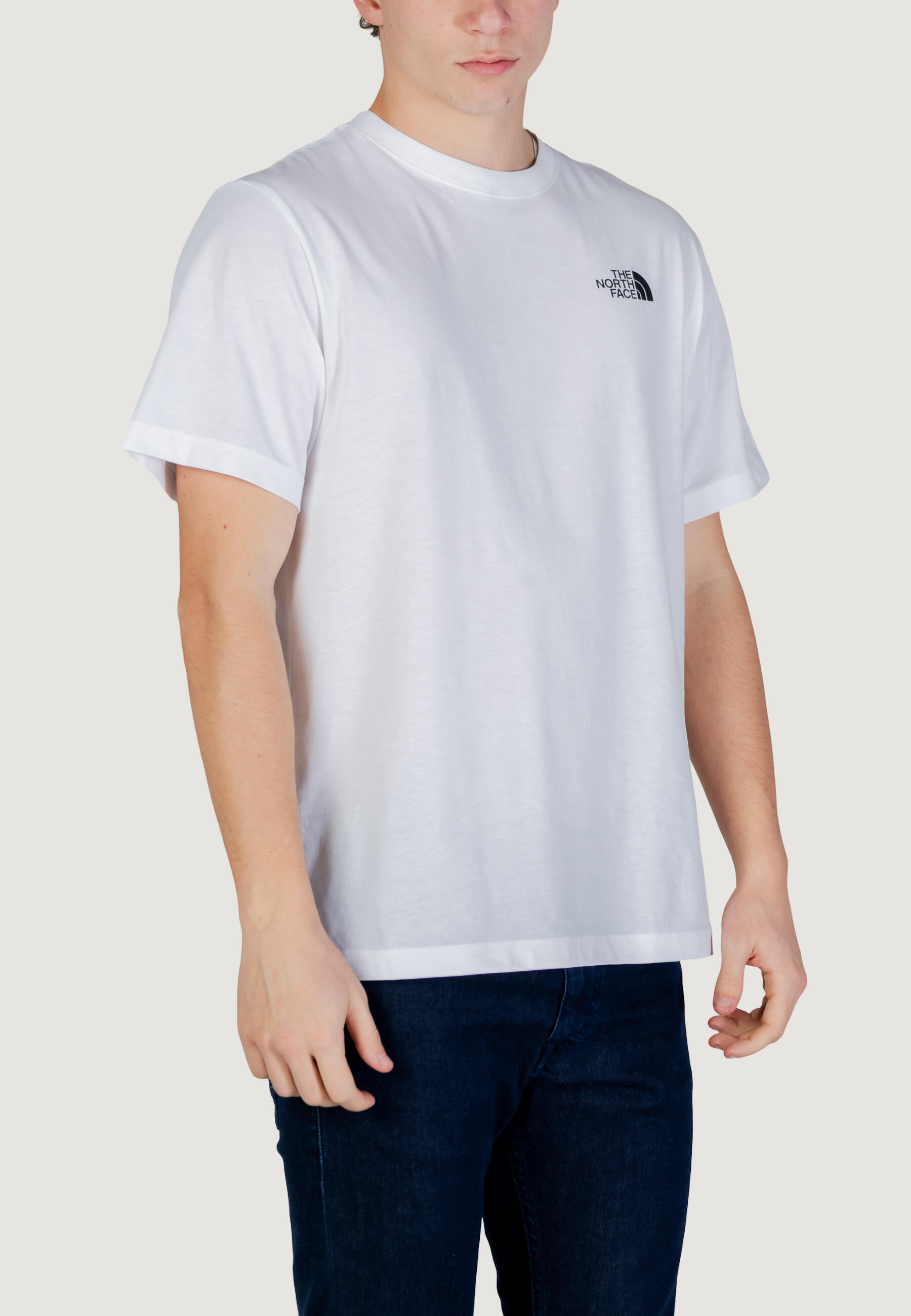 t-shirt crop top M MOUNTAIN SKETCH REGULAR SHORT SLEEVE HOMME blanc 3/4