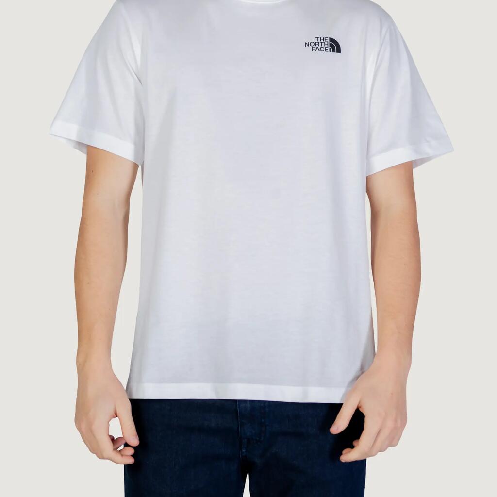MEN'S crop top t-shirt M MOUNTAIN SKETCH REGULAR SHORT SLEEVE WHITE