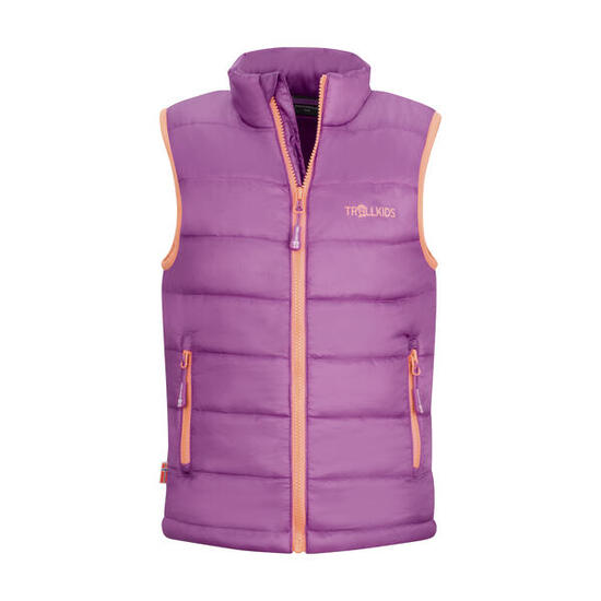 Gilet polyfibre enfant Trondheim rose mauve/orange papaye