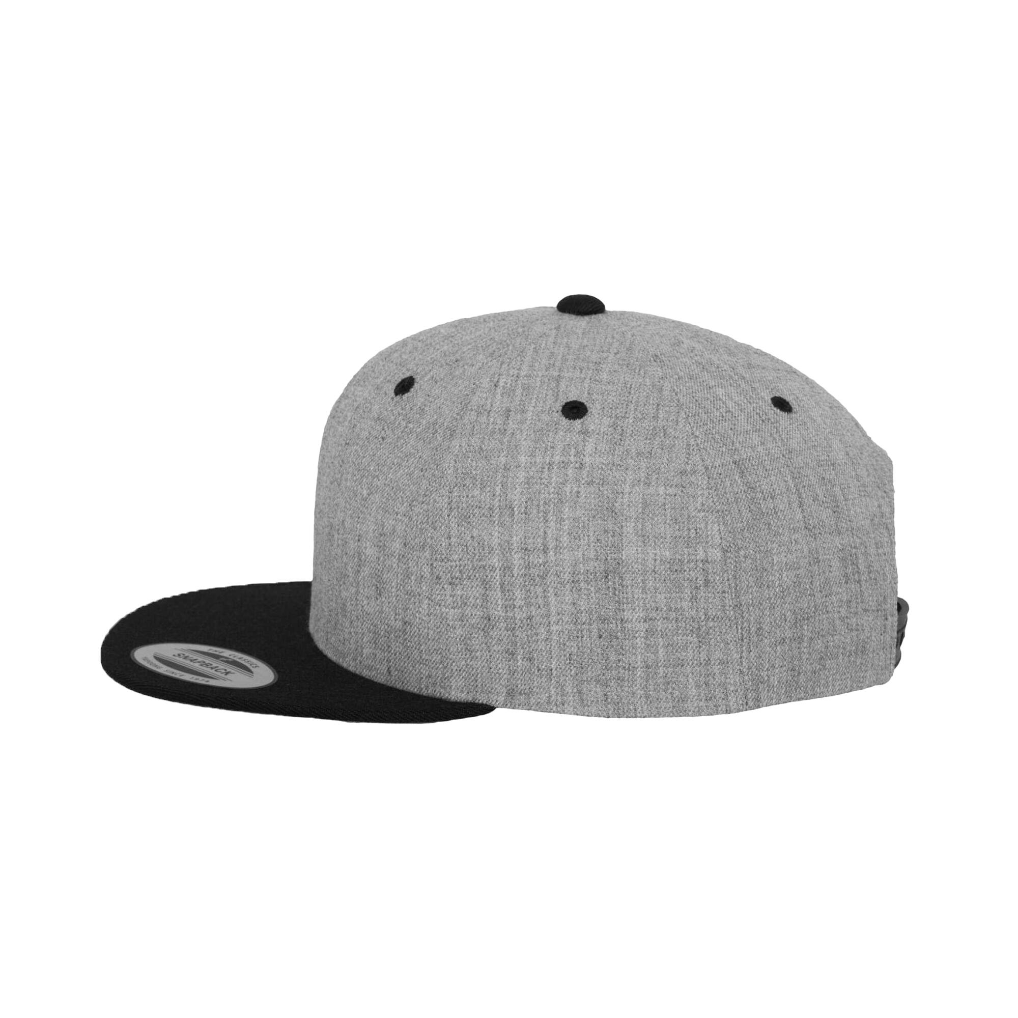 "Classic" Kappe Damen und Herren Grau meliert/Schwarz 3/4