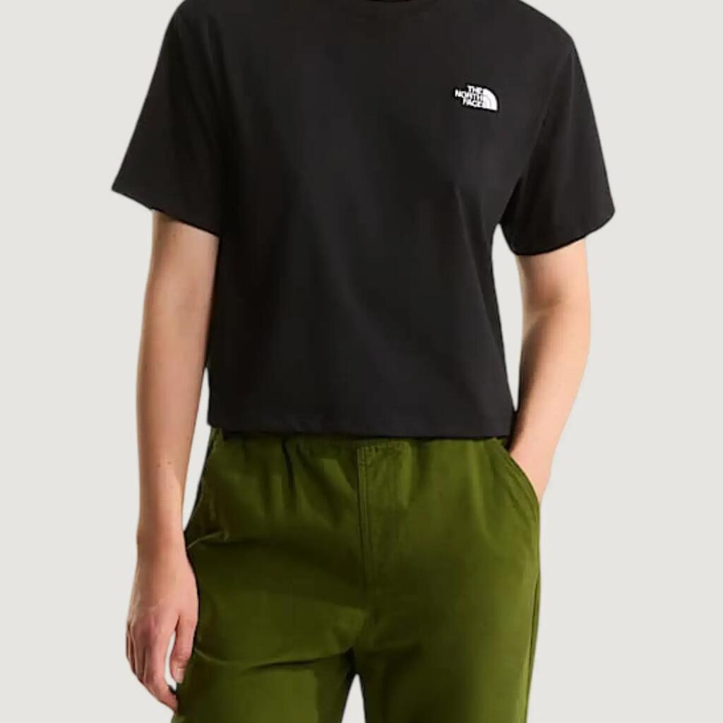 WOMEN'S crop top t-shirt W EVOLUTION SIMPLE DOME CROP RLX SS TEE BLACK