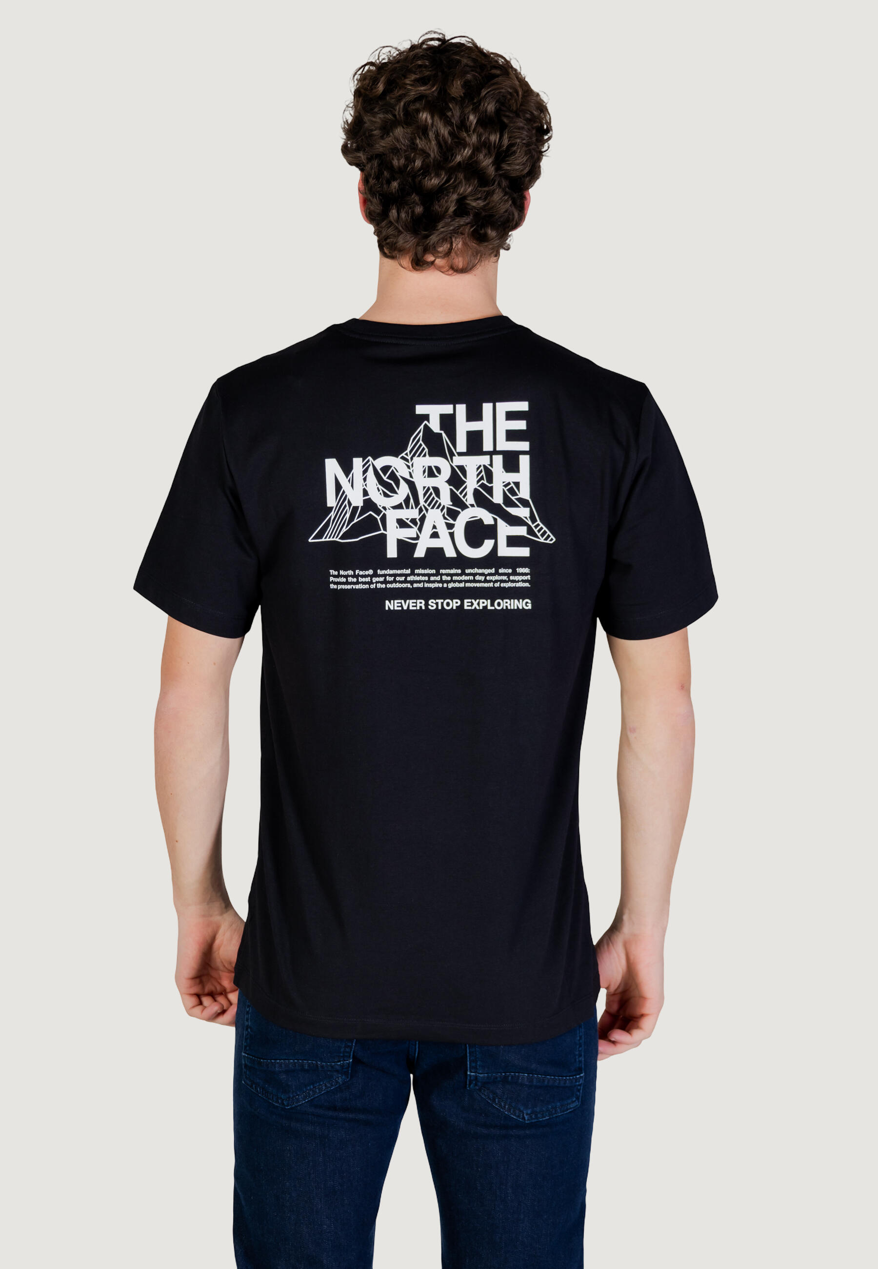 t-shirt crop top M MOUNTAIN SKETCH REGULAR SHORT SLEEVE HOMME noir 5/5