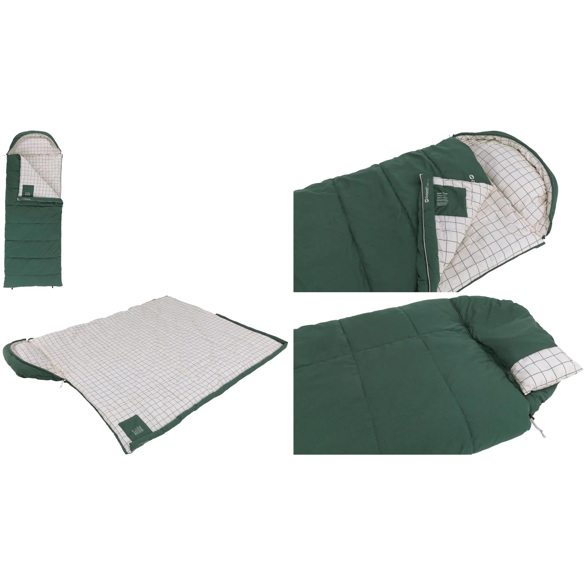Śpiwór turystyczny z poduszką Outwell Camper Prime Green 235 x 90 cm (-15°C) 2/7