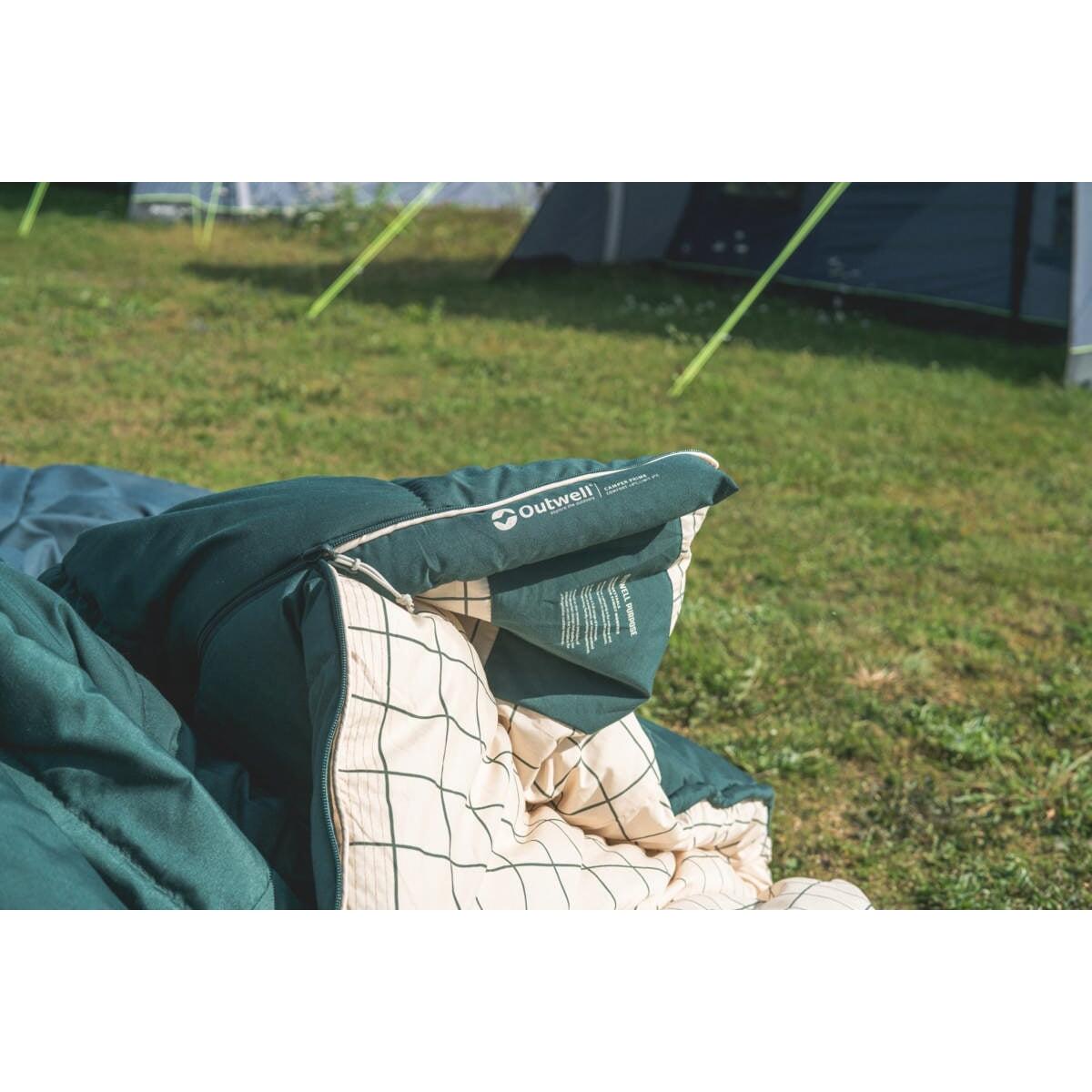 Śpiwór turystyczny z poduszką Outwell Camper Prime Green 235 x 90 cm (-15°C) 4/7