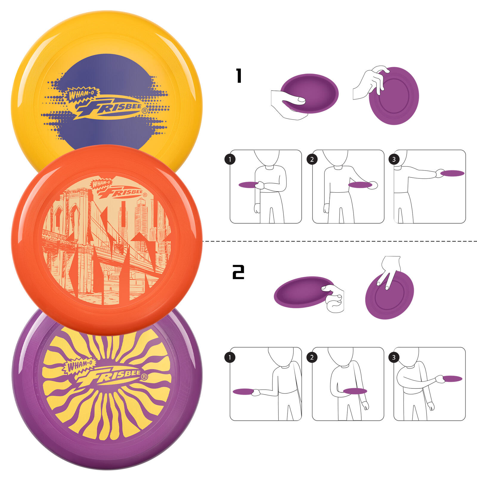Paquete de 3 Discos Voladores Frisbee Cool Flyer, 25,27 cm - 130 g 4/7