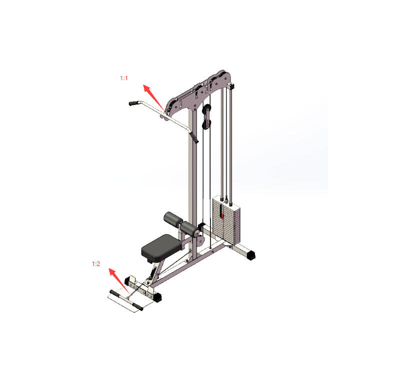 Poulie F6050 - Tour de poids en acier de 90 kg - Disques olympiques de 50 mm 3/3