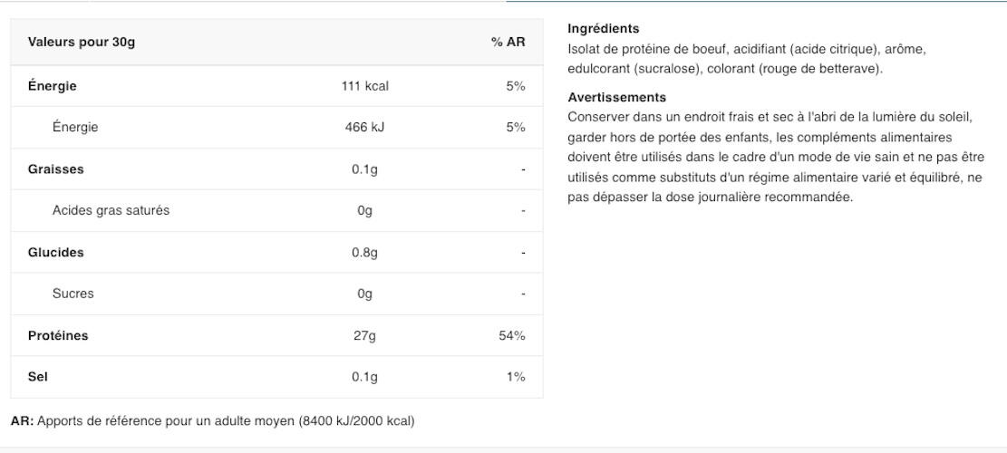 Protéine de bœuf - Beef-XP Clear Beef Protein - Mélange de Baies 2/3
