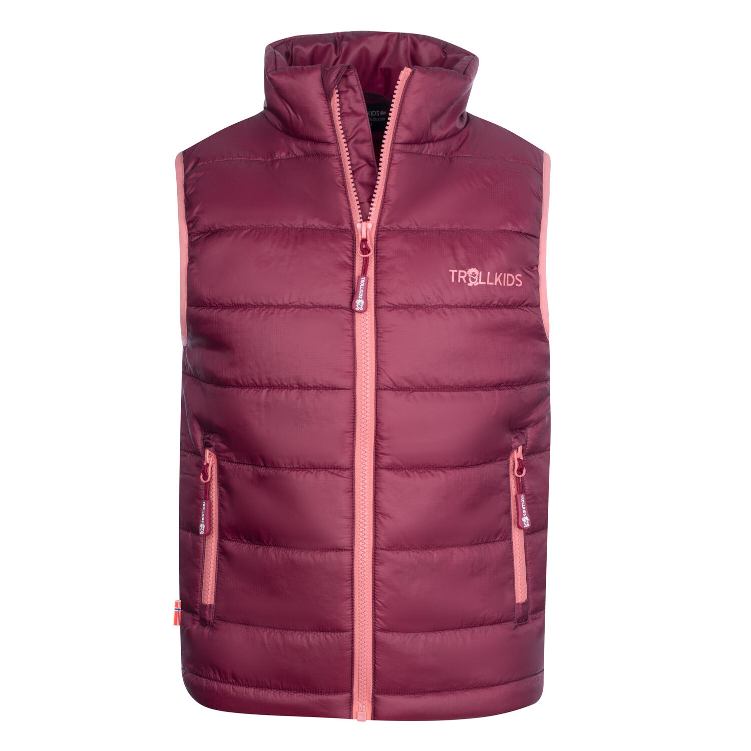 Trollkids - Gilet En Polyfibre Pour Enfants Trondheim Rouge Châtaigne/rose Antique - Doudoune Synthétique - Rose - 13-14 Ans - Decathlon