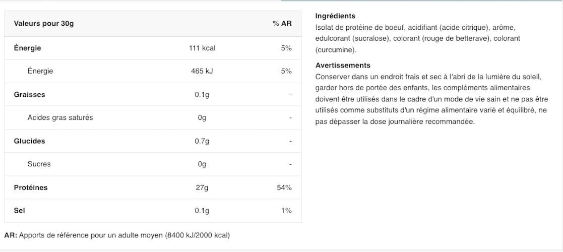 Protéine de bœuf - Beef-XP Clear Beef Protein - Cerise et Pomme 2/3