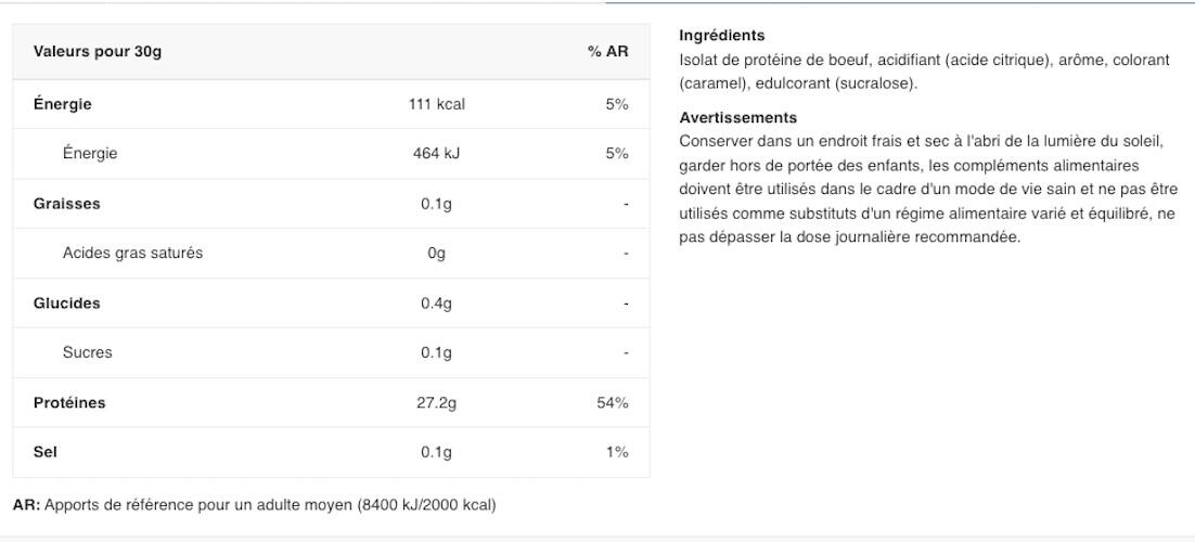 Protéine de bœuf - Beef-XP Clear Beef Protein - Millions de Cola 2/3