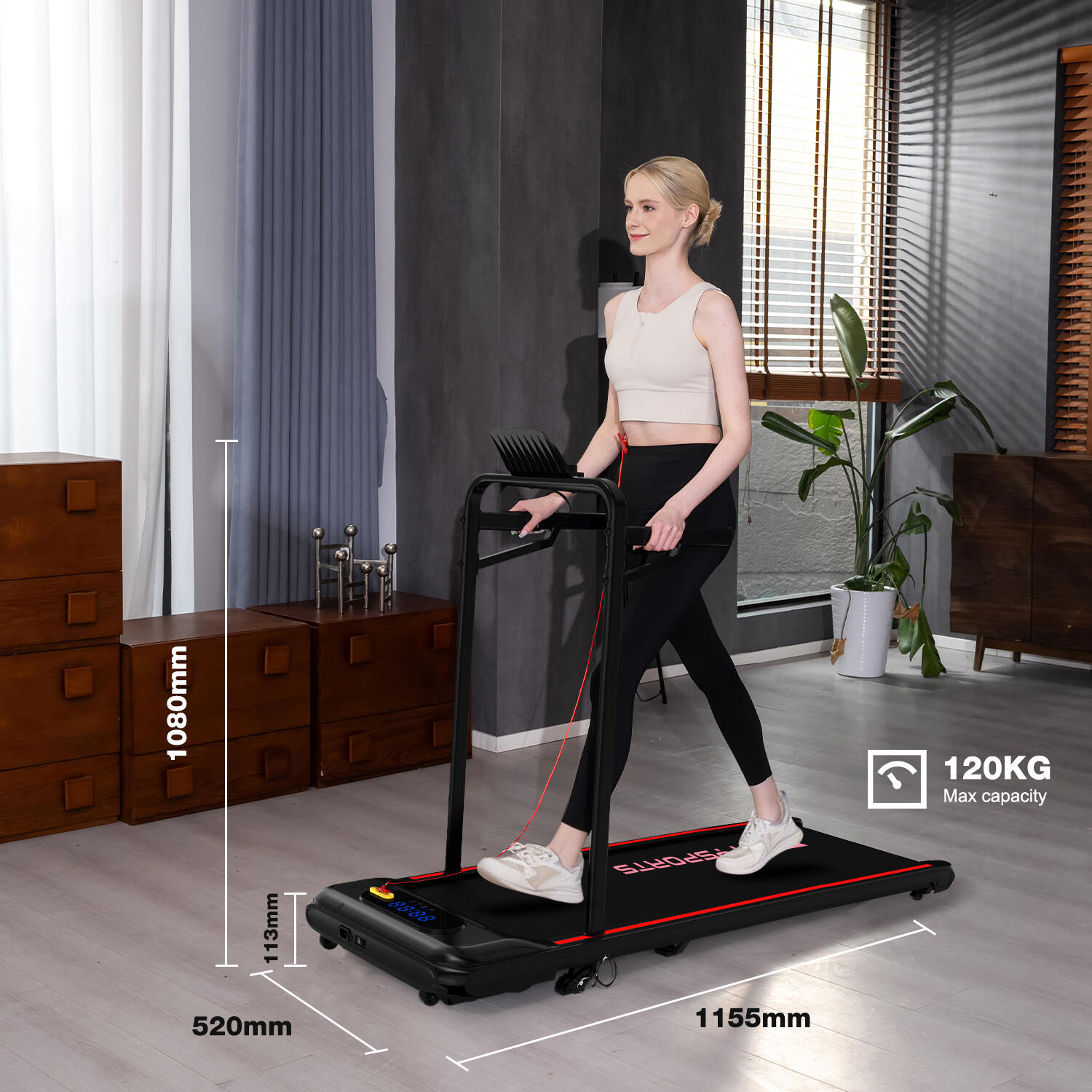 Sklon běžeckého pásu až 13,01 %. WP8S-440W-6 km/h- 5/6