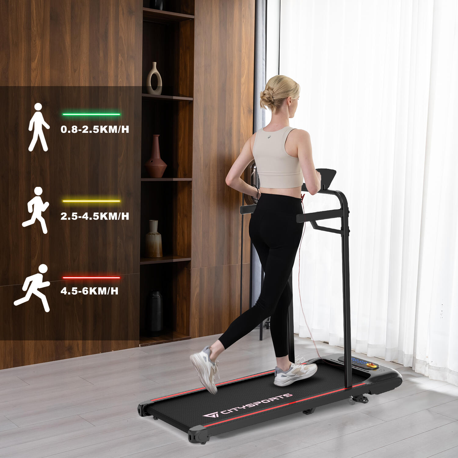Sklon běžeckého pásu až 13,01 %. WP8S-440W-6 km/h- 3/6