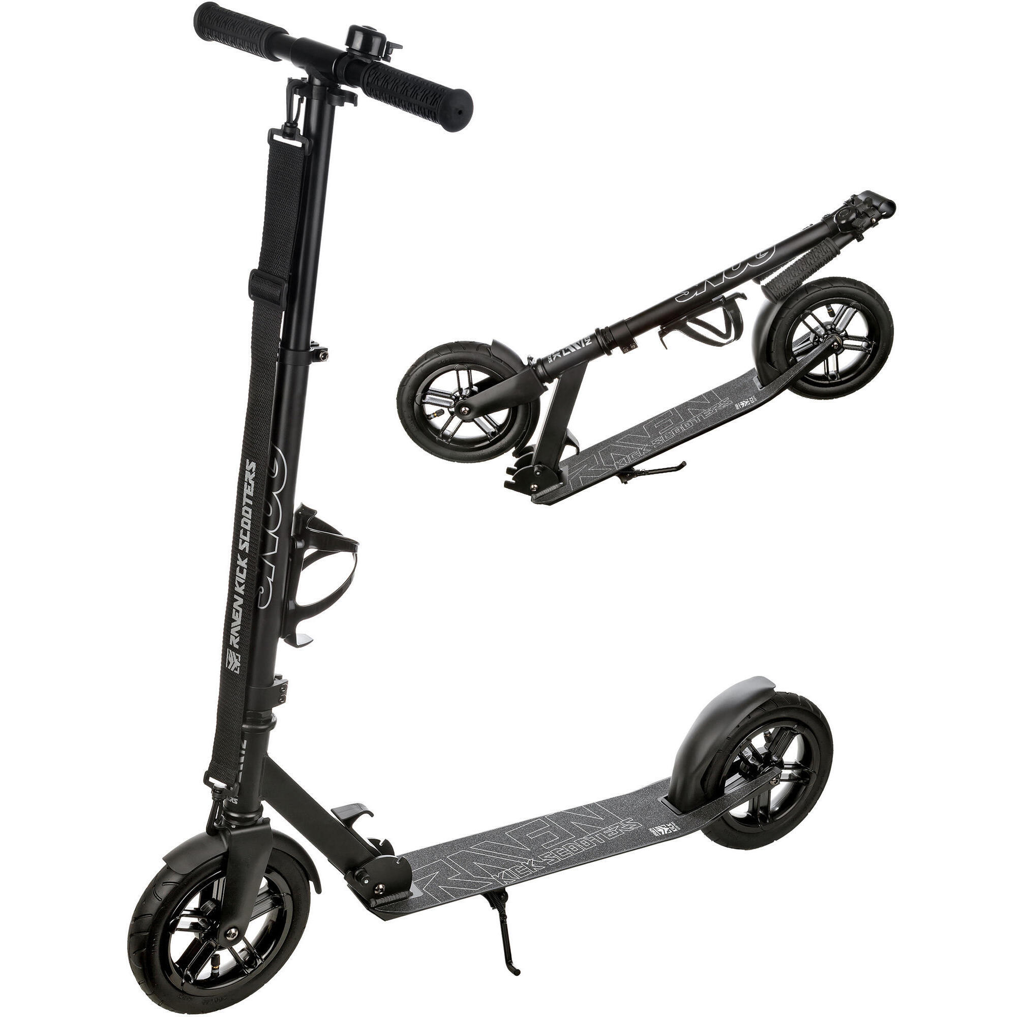 Raven - Trottinette Pliante Raven Snug Noir 200mm Grandes Roues Gonflables - Trottinette - Noir - Taille Unique - Decathlon