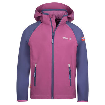 Veste softshell enfant Rondane déperlante rouge clair/bleu