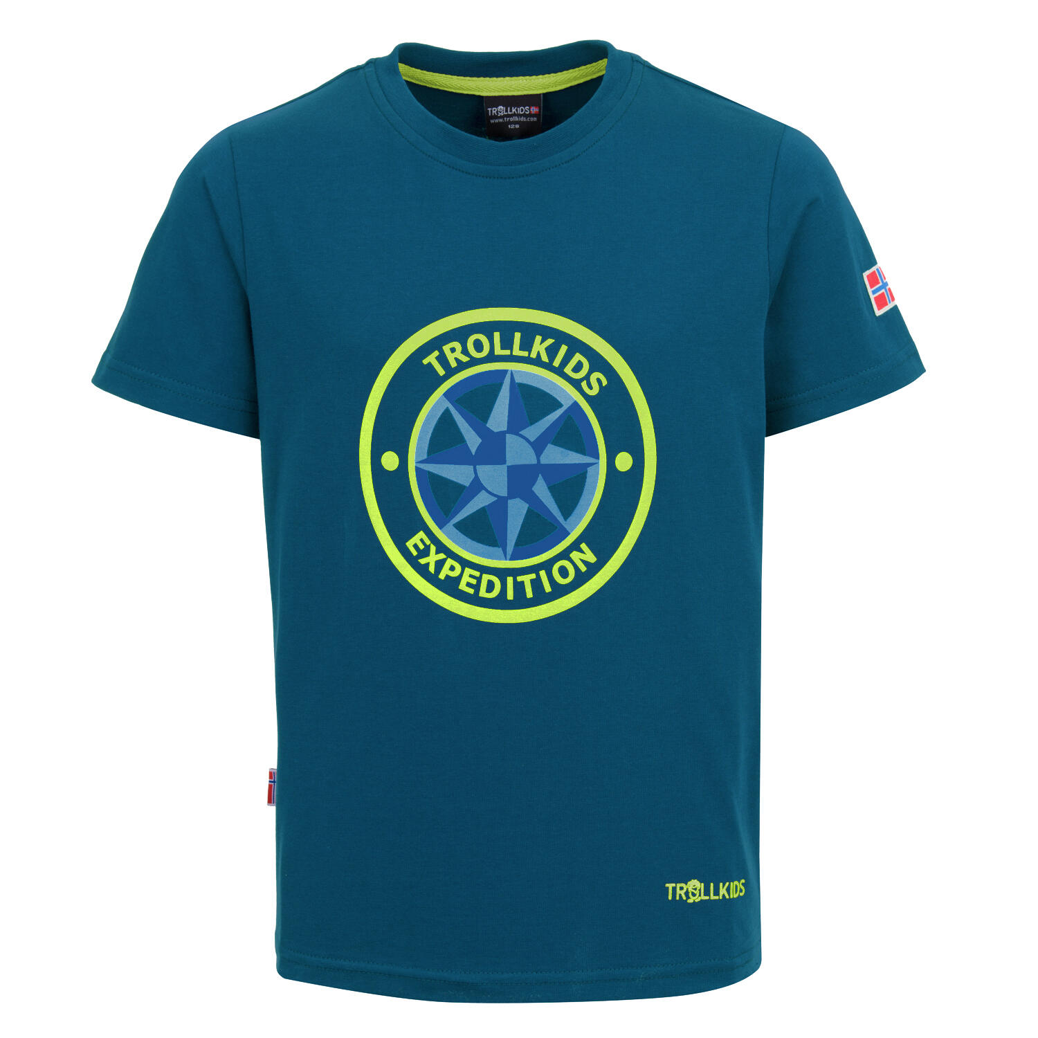 T-shirt enfant Windrose T vert pétrole/lime 1/3