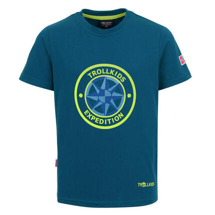 T-shirt enfant Windrose T vert pétrole/lime