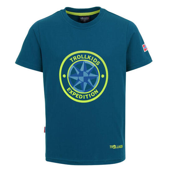T-shirt enfant Windrose T vert pétrole/lime
