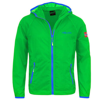 Coupe-vent enfant Fjell bleu pétrole/rouge
