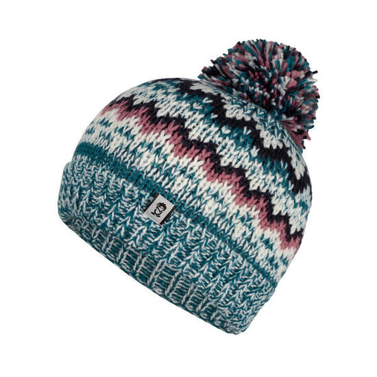 Bonnet à pompon fille Kristiansand bleu-vert/violet/bleu marine