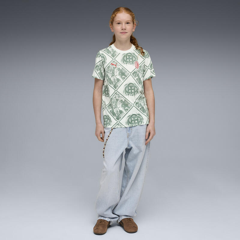 Tricou copii imprimeu Ftblculture, alb PUMA