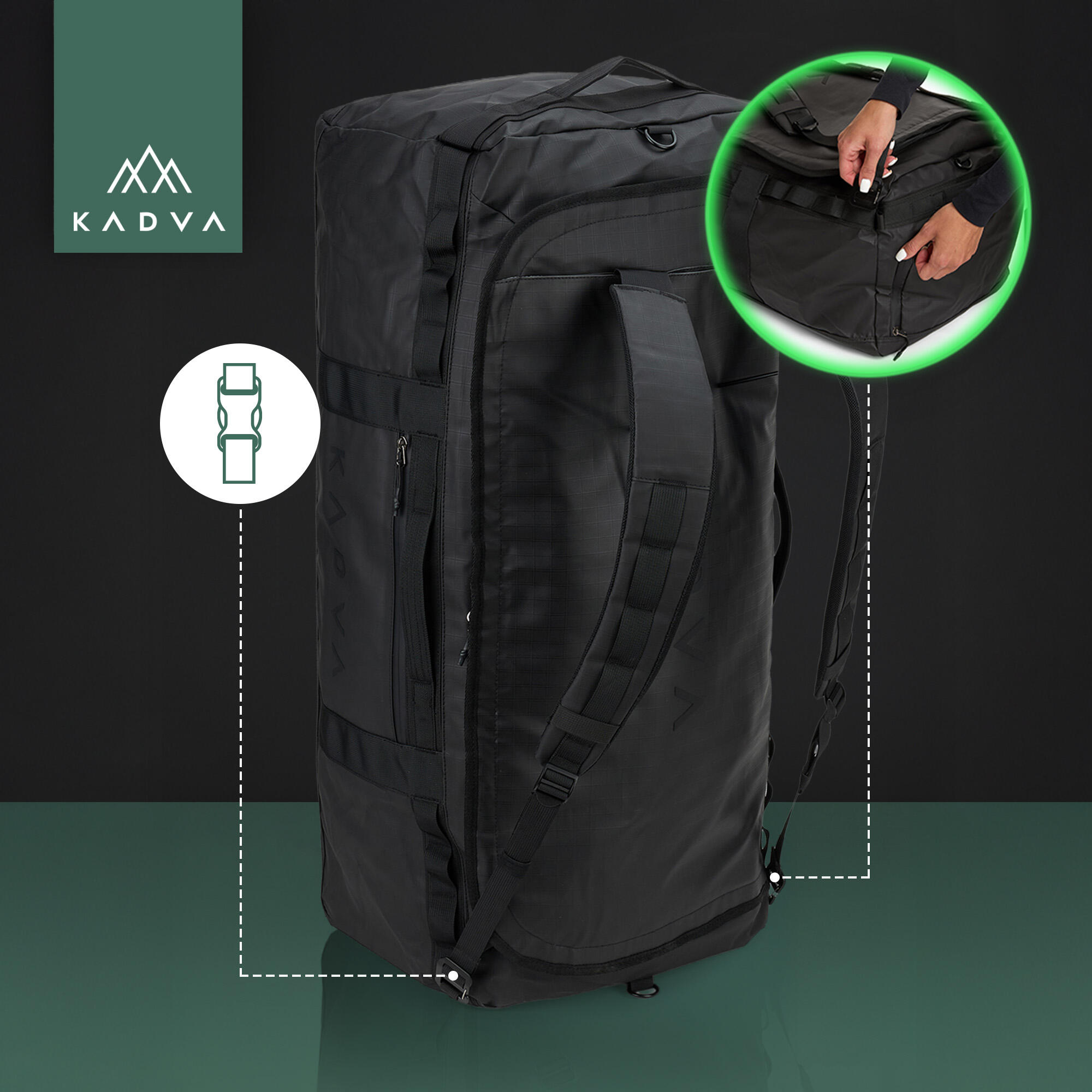 Mochila com função de mochila KADVA Alltaker 90 l 5/6