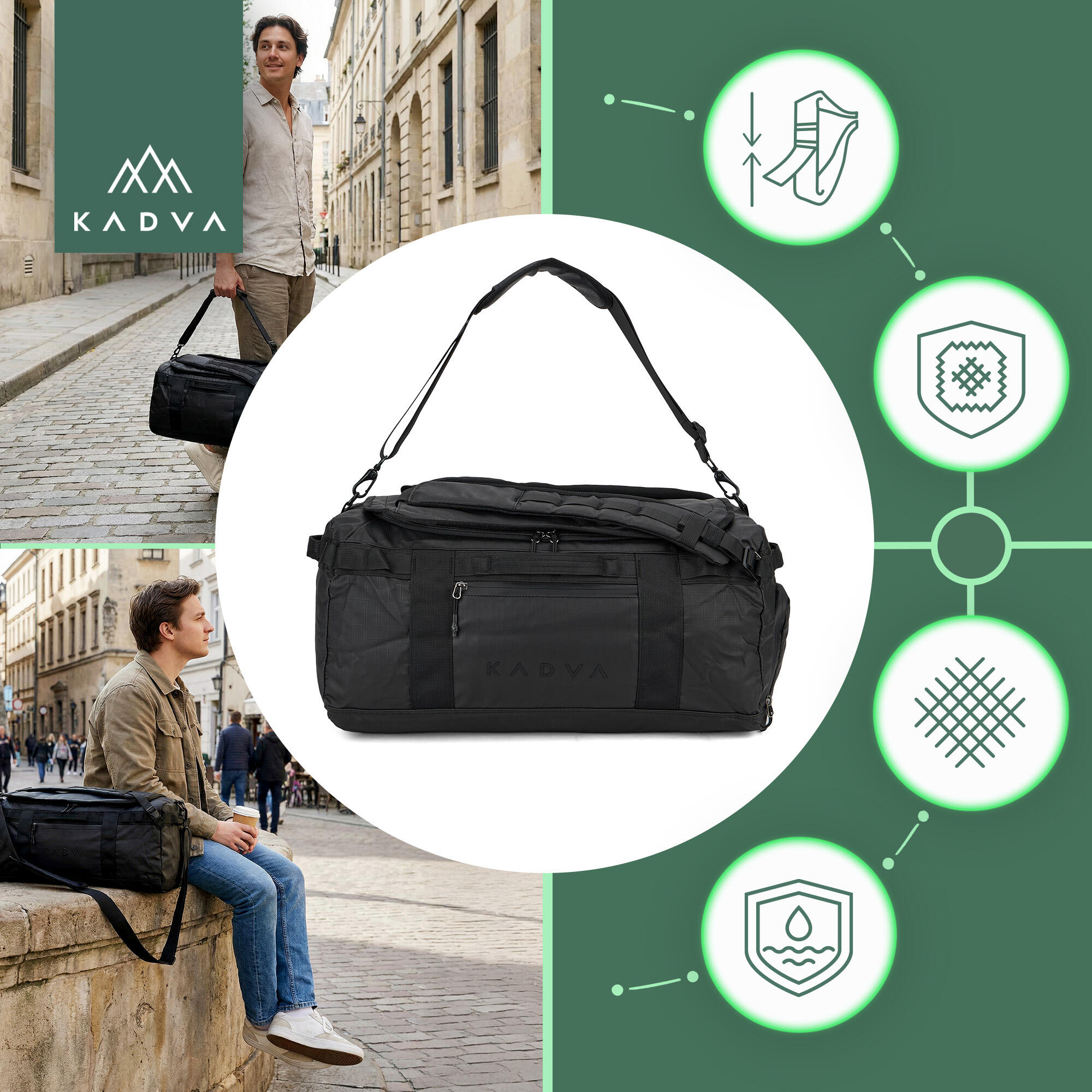 Mochila com função de mochila KADVA Alltaker 40 l 3/6