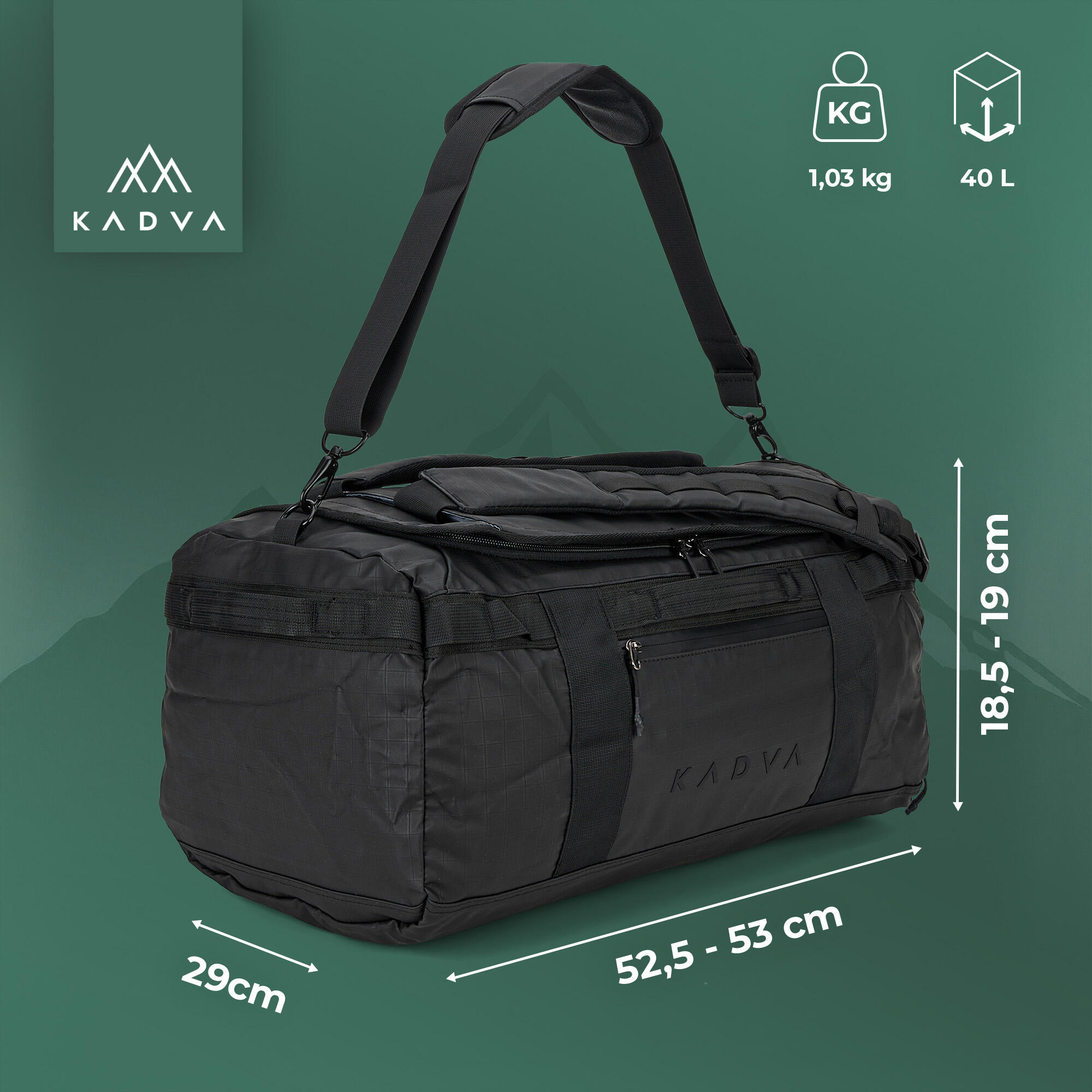 Mochila com função de mochila KADVA Alltaker 40 l 2/6